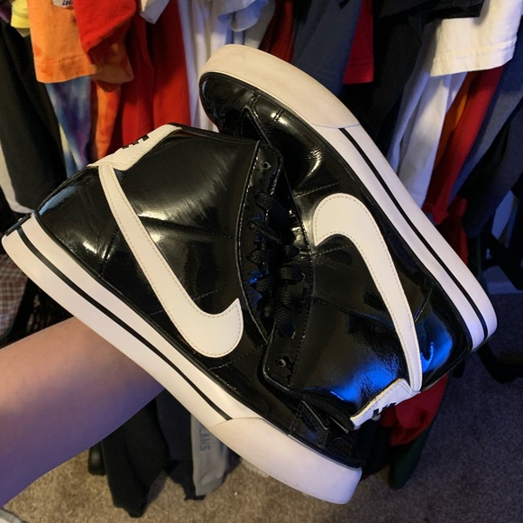 Nike Shoes - Nike Glossy Black Blazers 2014 size W 9.5